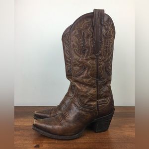 Dan Post DP3238 Brown Snip Toe Leather Western Cowboy Boots Women’s Size 6.5M.